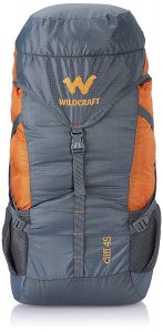 Wildcraft 45 Ltrs Grey and Orange Rucksack  Best rucksack brands in India