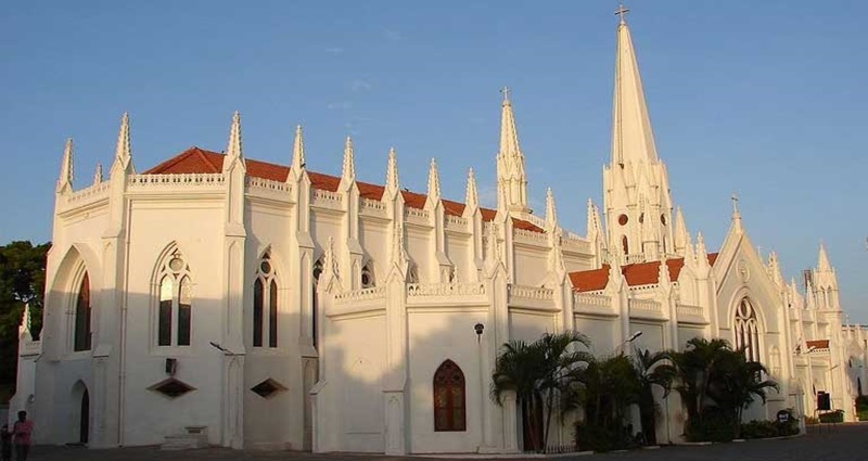San Thome Church is among the christian holy places in tamilnadu